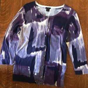 Anne Taylor 100% cotton purple cardigan shirt